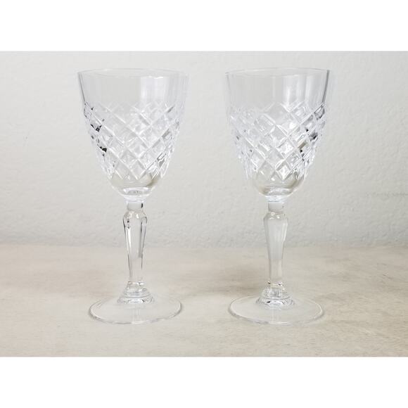 Cristal D' Arques Durand Dauphine Crystal Wine Water Goblets Glasses x2 Vintage - Picture 6 of 14
